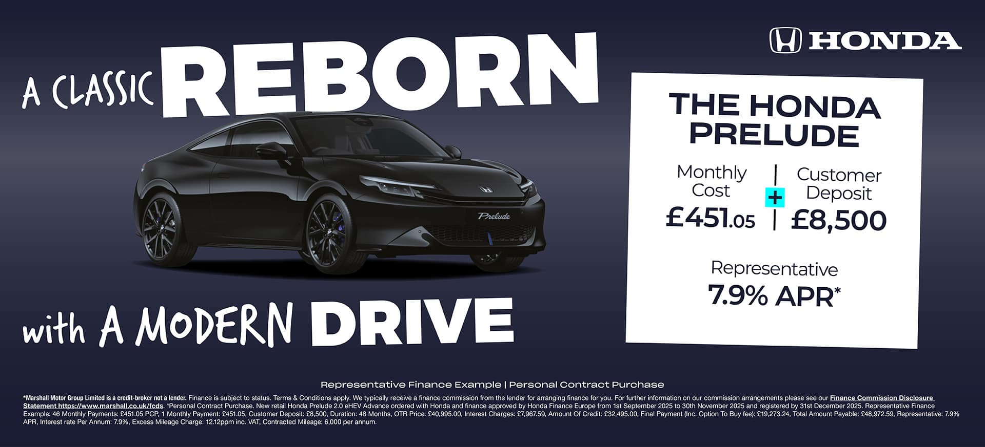 Honda Prelude Personal Contract Purchase Offer