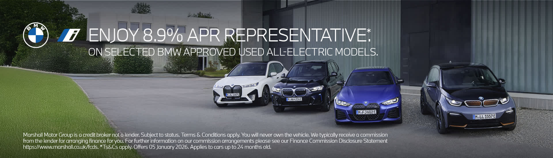 ENJOY A COMPELLING 8.9% APR REPRESENTATIVE ON SELECTED BMW APPROVED USED ALL-ELECTRIC MODELS*.